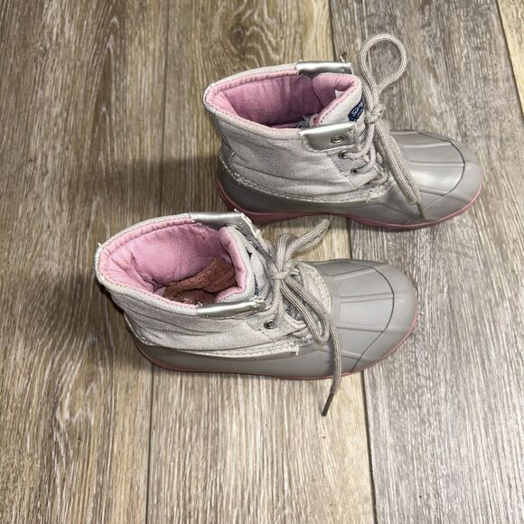 Sperry Port Girls Youth US Size 11M Gray Pink Outdoor Duck Rain Boots SCL162060 - Picture 2 of 11
